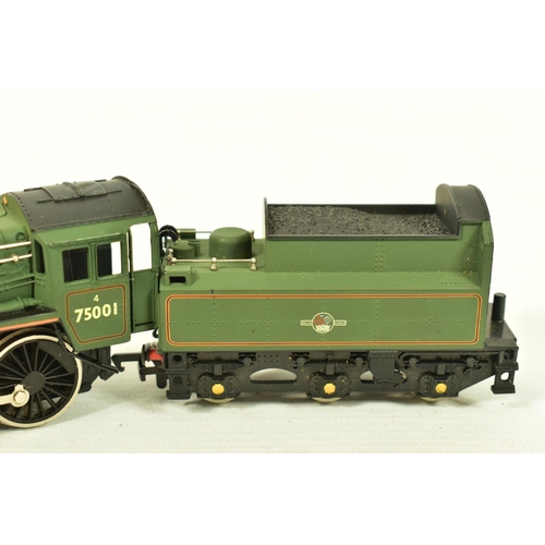 96 - FIVE BOXED MAINLINE OO GAUGE STANDARD CLASS 4 LOCOMOTIVES, 2 x No.75001, B.R. lined green livery (37... 