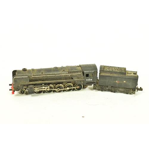 118 - THREE UNBOXED N GAUGE LOCOMOTIVES, Minitrix class 9F No.92018 (N207/12058), class 2MT No.46400 (N202... 