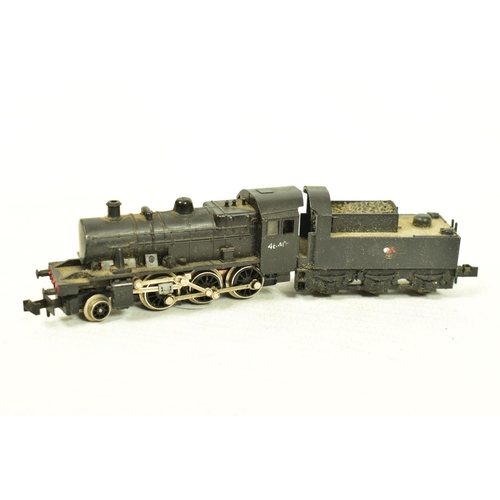 118 - THREE UNBOXED N GAUGE LOCOMOTIVES, Minitrix class 9F No.92018 (N207/12058), class 2MT No.46400 (N202... 