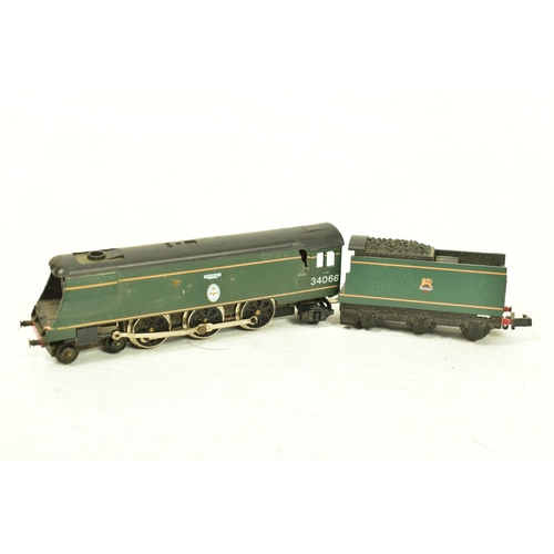 118 - THREE UNBOXED N GAUGE LOCOMOTIVES, Minitrix class 9F No.92018 (N207/12058), class 2MT No.46400 (N202... 