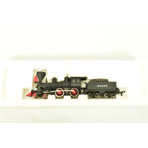 122 - A BOXED AIRFIX/BACHMANN HO GAUGE AMERICAN OUTLINE LOCOMOTIVE, repainted unnumbered W & A R R black l... 