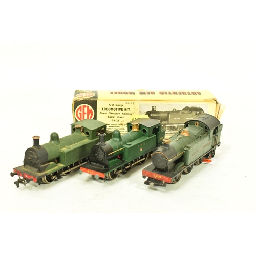 132 - THREE BOXED CONSTRUCTED OO GAUGE G.W.R. TANK LOCOMOTIVE KITS, GEM class 56XX No.5537 (GM6), two Will... 