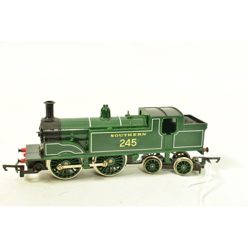 150 - THREE BOXED HORNBY OO GAUGE S.R. OR PRECURSORS TANK LOCOMOTIVES, class E2, No.100. L.B.S.C. lined br... 