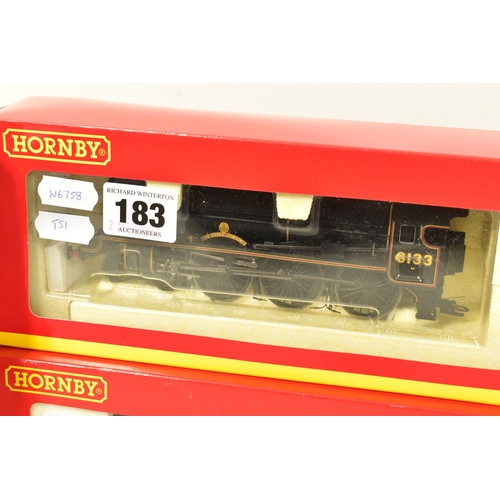 183 - FOUR BOXED HORNBY RAILWAYS OO GAUGE L.M.S. LOCOMOTIVES, Royal Scot class 'The Green Howards' No.6133... 