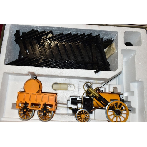 201 - A BOXED HORNBY RAILWAYS 3   GAUGE STEPHENSONS ROCKET LIVE STEAM TRAIN SET, No.G100, not tested, appe... 