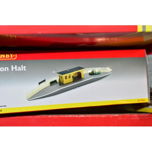 206 - A QUANTITY OF BOXED HORNBY RAILWAYS OO GAUGE ROLLING STOCK AND LINESIDE ACCESSORIES,  to include Rai... 