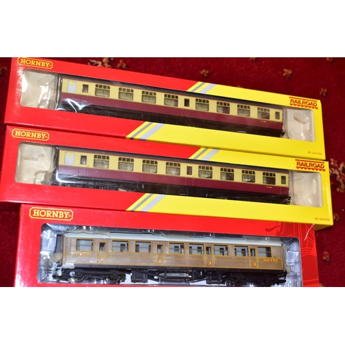 206 - A QUANTITY OF BOXED HORNBY RAILWAYS OO GAUGE ROLLING STOCK AND LINESIDE ACCESSORIES,  to include Rai... 