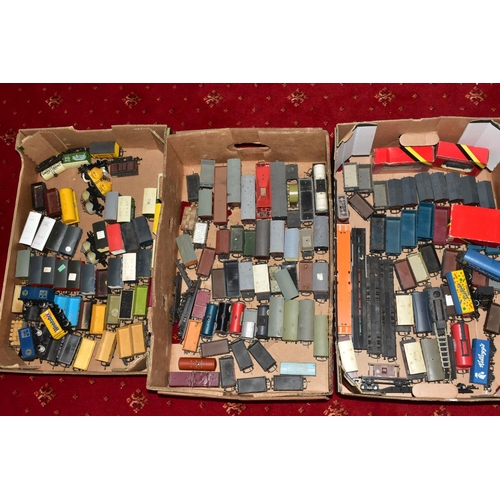 216 - A QUANTITY OF UNBOXED AND ASSORTED OO & HO GAUGE ROLLING STOCK, assorted items to include, Hornby Du... 