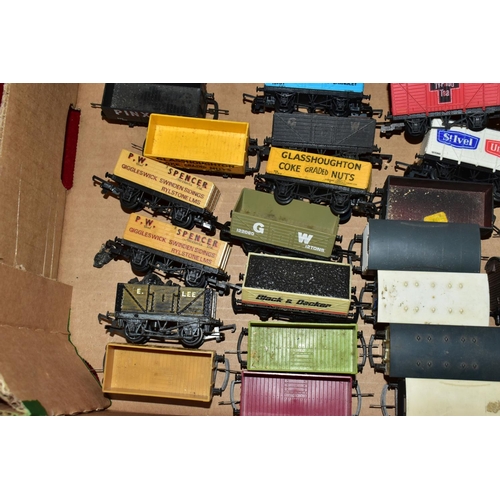 216 - A QUANTITY OF UNBOXED AND ASSORTED OO & HO GAUGE ROLLING STOCK, assorted items to include, Hornby Du... 