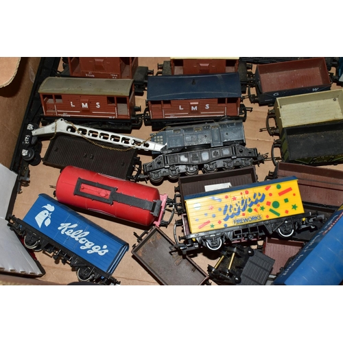 216 - A QUANTITY OF UNBOXED AND ASSORTED OO & HO GAUGE ROLLING STOCK, assorted items to include, Hornby Du... 