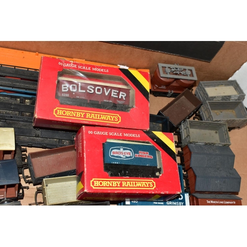 216 - A QUANTITY OF UNBOXED AND ASSORTED OO & HO GAUGE ROLLING STOCK, assorted items to include, Hornby Du... 