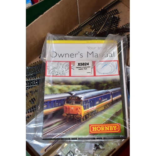 222 - A QUANTITY OF BOXED AND UNBOXED OO GAUGE ROLLING STOCK AND TRACK ETC., to include Hornby Great Briti... 