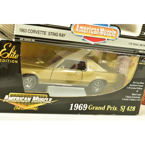 237 - SEVEN BOXED ASSORTED MODERN DIECAST AMERICAN CAR MODELS, all 1:18 scale, Ertl Collectibles American ... 