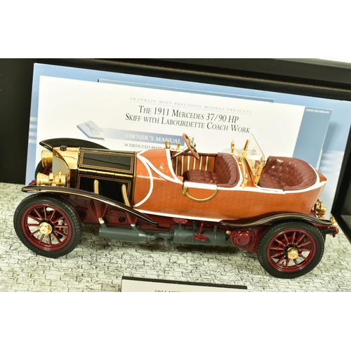 239 - THREE UNBOXED FRANKLIN MINT DIECAST MODELS, 1/24 scale, 1907 Rolls-Royce Silver Ghost, with swing ta... 