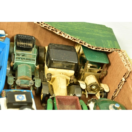 243 - A QUANTITY OF UNBOXED AND ASSORTED PLAYWORN DIECAST CARS, majority date from the 1960's and 1970's, ... 