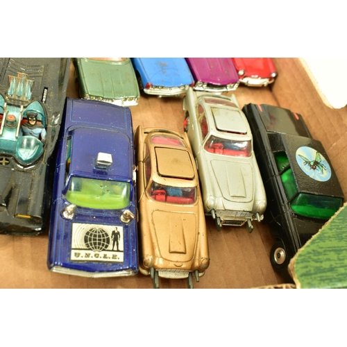 243 - A QUANTITY OF UNBOXED AND ASSORTED PLAYWORN DIECAST CARS, majority date from the 1960's and 1970's, ... 