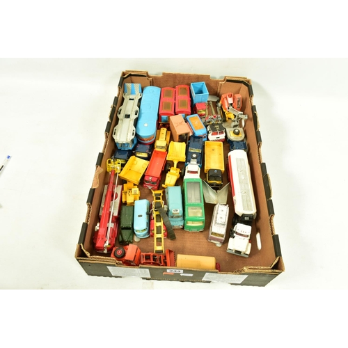 244 - A QUANTITY OF UNBOXED AND ASSORTED PLAYWORN DIECAST VEHICLES, to include Spot-On Bedford CA 'Tonibel... 