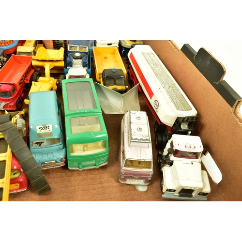 244 - A QUANTITY OF UNBOXED AND ASSORTED PLAYWORN DIECAST VEHICLES, to include Spot-On Bedford CA 'Tonibel... 