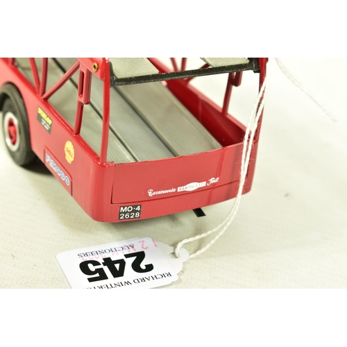 245 - A BOXED OLD CARS FIAT FERRARI RACING CAR TRANSPORTER, 1/43 scale model in red livery with 'Ferrari M... 