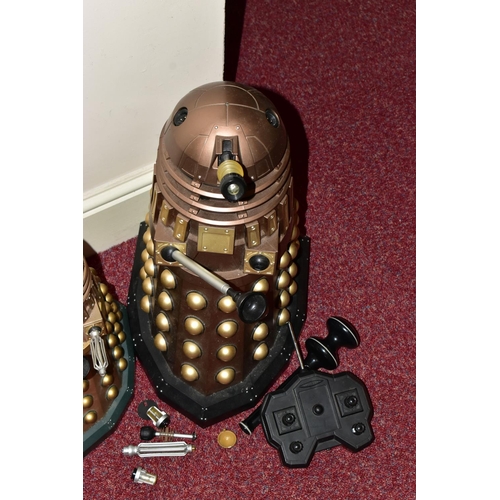 436 - A BATTERY OPERATED REMOTE CONTROL K-9 FROM DOCTOR WHO, with two battery operated Daleks, not tested,... 