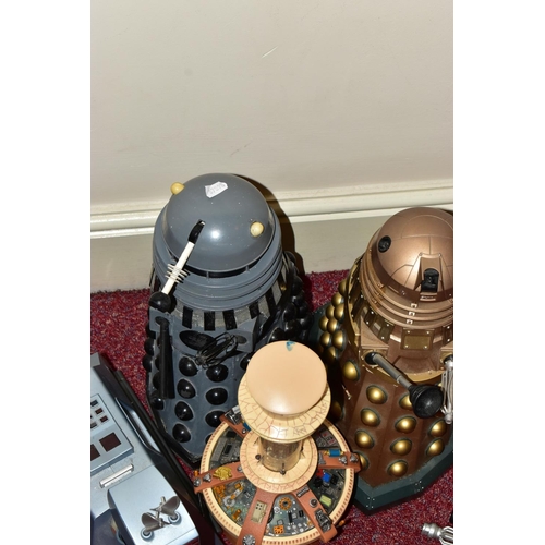 436 - A BATTERY OPERATED REMOTE CONTROL K-9 FROM DOCTOR WHO, with two battery operated Daleks, not tested,... 