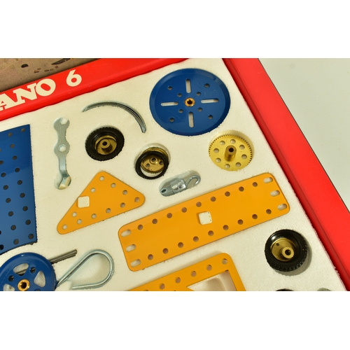 235 - A VINTAGE MECCANO 6 STANDARD RANGE CONSTRUCTION SET, accompanied by its papers, stickers and Meccano... 