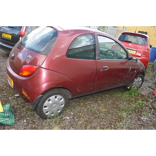 1202 - A 2001 FORD KA 1.3L THREE DOOR HATCHBACK CAR with Cherished Plate SRA 633, mileage shown 29,266 (unw... 