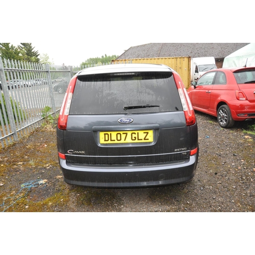 1204 - A 2007 FORD C-MAX ZETEC CAR, 1.6 petrol engine, 5 speed gearbox, V5C present, MOT ran out 2021, one ... 