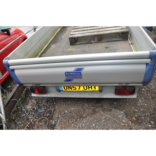 1205 - AN IFOR WILLIAMS KF20 Trailer with mesh head board, lift off sides, twin axle 2 tonne max gross weig... 