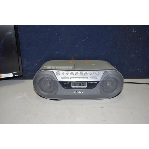 1261 - A LOGIK L22FED13 22in tv with remote and a Sony CFD-SO5 cd, radio, cassette player (both PAT pass an... 