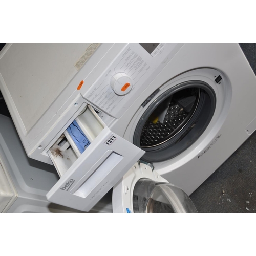 1311 - A BEKO WTG820M1W WASHING MACHINE width 60cm, depth 55cm and height 85cm (PAT pass and powers up but ... 