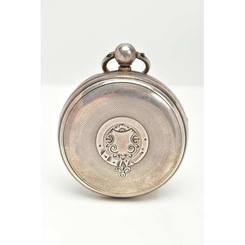 102 - A SILVER 'FATTORINI & SONS' OPEN FACE POCKET WATCH, round white ceramic dial signed 'Fattorini & Son... 