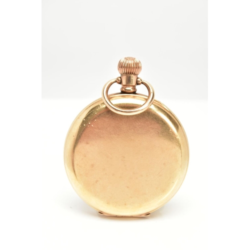 113 - A WALTHAM GOLD-PLATED FULL HUNTER POCKET WATCH, round white dial signed 'Waltham', Roman numerals,su... 