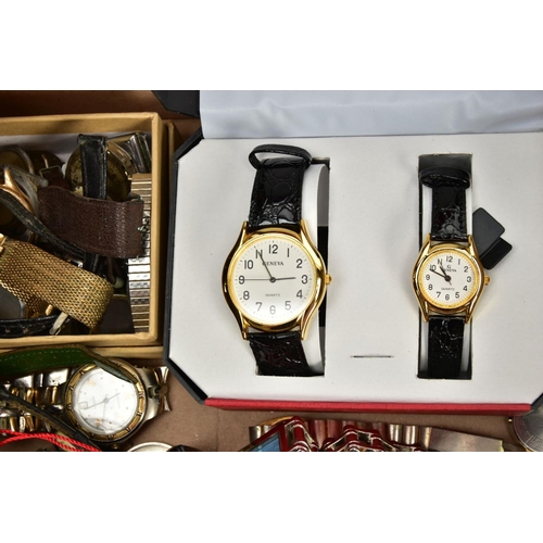 165 - A BOX OF ASSORTED WATCHES, to include a boxed unworn Krug Baumen wristwatch, model number 2011KM, fi... 