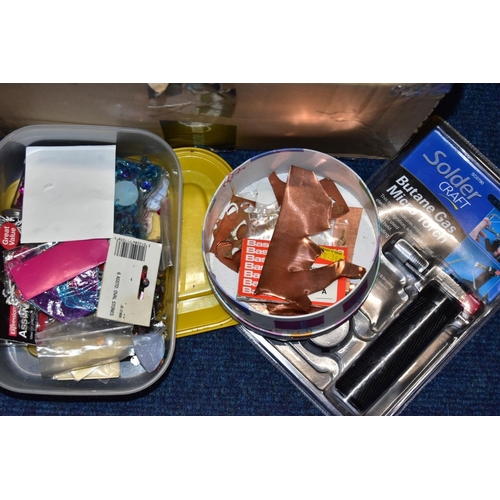 202 - FOUR BOXES OF ASSORTED JEWELLERY MAKING EQUIPTMENT, large quantity of items to include various boxes... 