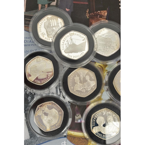 235 - ROYAL MINT UNITED KINGDOM SET OF FIFTEEN STERLING SILVER PROOF CROWNS, all are 28.28g by the royal m... 