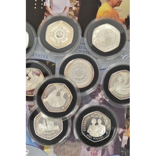 235 - ROYAL MINT UNITED KINGDOM SET OF FIFTEEN STERLING SILVER PROOF CROWNS, all are 28.28g by the royal m... 