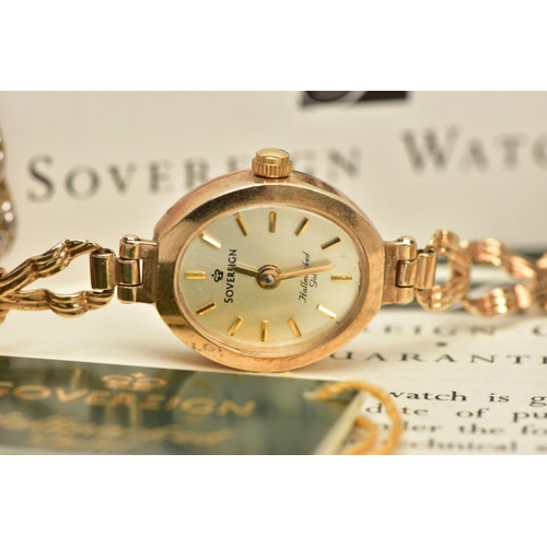 61 - A LADIES 9CT GOLD WRISTWATCH, A RING AND LOOSE EARRINGS, the ladies watch with an oval gold dial sig... 