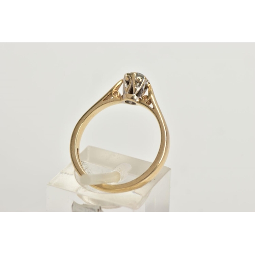 80 - A 9CT GOLD SINGLE STONE DIAMOND RING, round brilliant cut diamond in a six claw setting, stamped dia... 