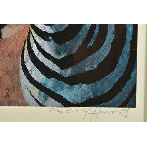 412 - ROLF HARRIS (AUSTRALIA 1930) 'YOUNG ZEBRA', a signed limited edition print 39/195, with certificate,... 