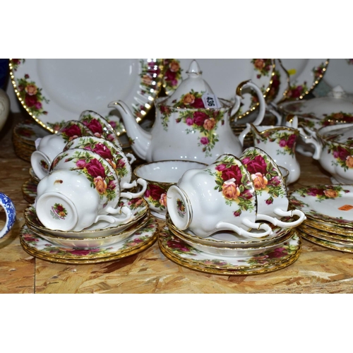 436 - A FIFTY ONE PIECE ROYAL ALBERT OLD COUNTRY ROSES DINNER SERVICE, with boxes for twenty two pieces, c... 