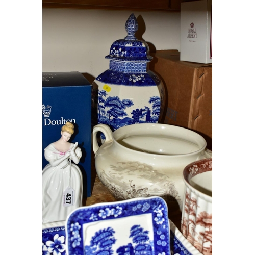 437 - A GROUP OF CERAMICS, to include a boxed Royal Doulton Denise HN2477 figurine, a Royal Crown Derby Im... 