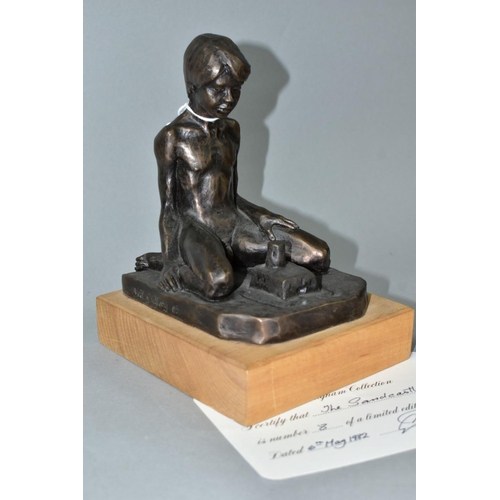 469 - NEIL GODFREY (B.1937) 'THE WOLDINGHAM COLLECTION - THE SANDCASTLE' BRONZED RESIN LIMITED EDITION SCU... 