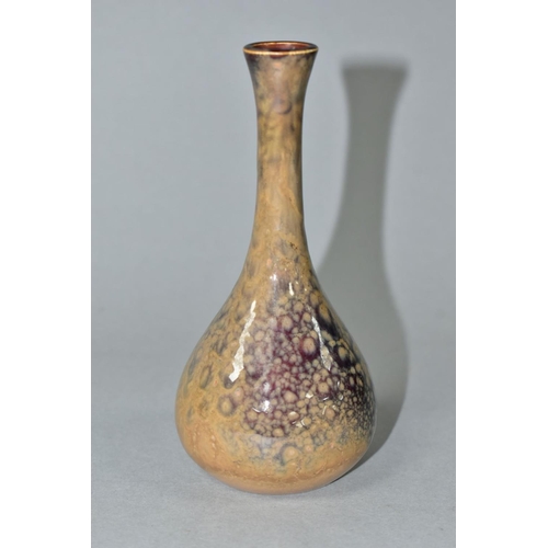 476 - A 'LANCASTRIAN POTTERY' BULBOUS SHAPED BUD VASE, mottled glaze, printed mark, height 14cm (Condition... 