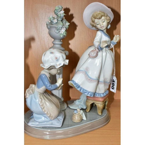 480 - A LLADRO FIGURE GROUP AND A LLADRO FIGURE, comprising A Stitch In Time, no.5344, sculpted by Regino ... 