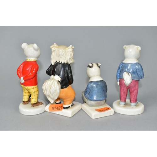 499 - FOUR BESWICK 'RUPERT AND HIS FRIENDS' FIGURES, comprising 'Rupert The Bear', 'Algy Pug', 'Pong Ping'... 