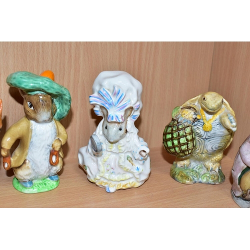 504 - THIRTEEN BESWICK BEATRIX POTTER CHARACTER FIGURES AND BY ROYAL ALBERT, the Beswick comprising 'Jemim... 