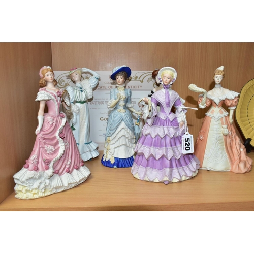 520 - FOUR WEDGWOOD FOR SPINK LIMITED EDITION BISQUE LADY FIGURES AND TWO COALPORT LIMITED EDITION LADY FI... 