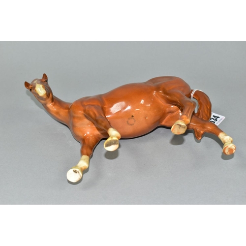 534 - A BESWICK MARE FACING LEFT IN CHESTNUT GLOSS, model no.976 (Condition report: both ears have been da... 