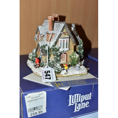 547 - SEVENTEEN BOXED LILLIPUT LANE SCULPTURES FROM VARIOUS CHRISTMAS/SPECIAL COLLECTIONS, with deeds exce... 